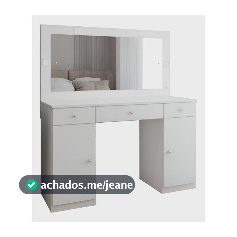 Penteadeira Camarim Margot 2 Portas 3 Gavetas Porta Jóias Cor Branco