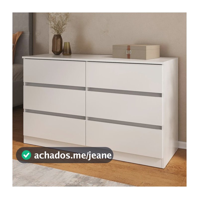 Cômoda Com 6 Gavetas 120cm Multimóveis Mp4396 Branco