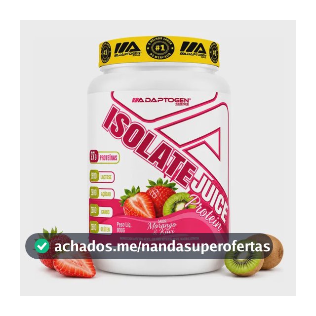 Whey Isolado Adaptogen Isolate Juice 900g Morango Com Kiwi Morango Kiwi