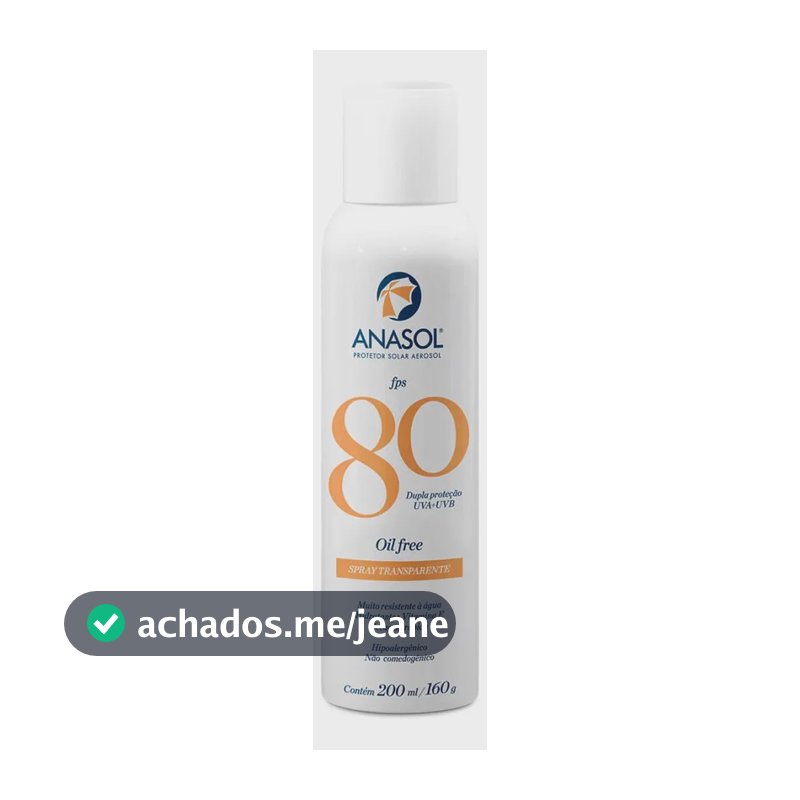 Protetor Solar Anasol Spray Transparente Fps80 200ml