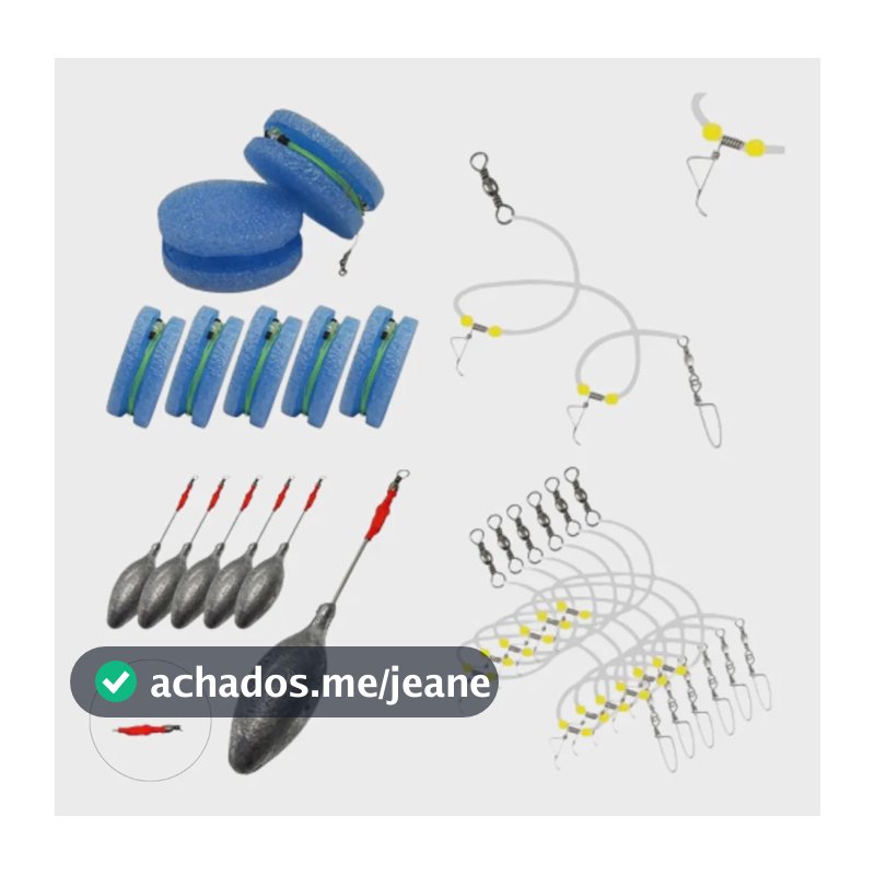 Kit Pesca De Praia Chicote, Chumbada, Porta Chicote - 20pçs