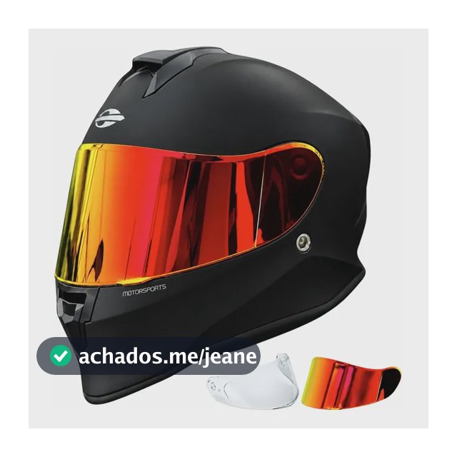 Capacete Mormaii Fechado Esportivo Preto Fosco viseira Extra
