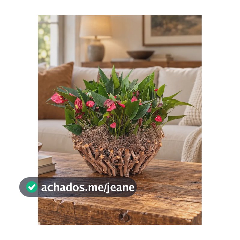 Vaso de Madeira Rústico para Plantas Naturais 33" Marrom