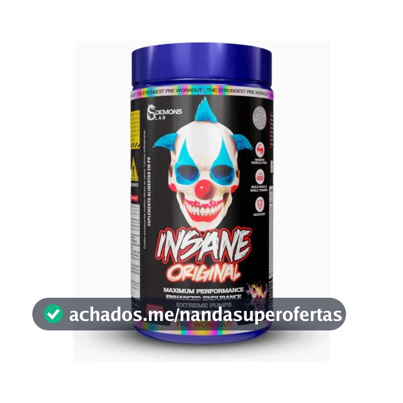 Pré Treino Demons Lab Insane 300g Uva Betalanina Glúten Free