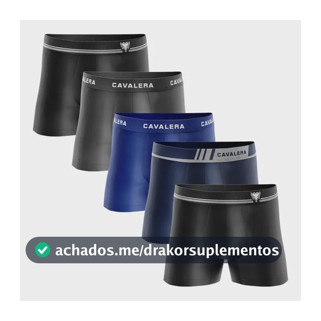 Kit 5 Cuecas Boxer Masculina Cavalera Sem Costura Poliamida Sortidos Liso G