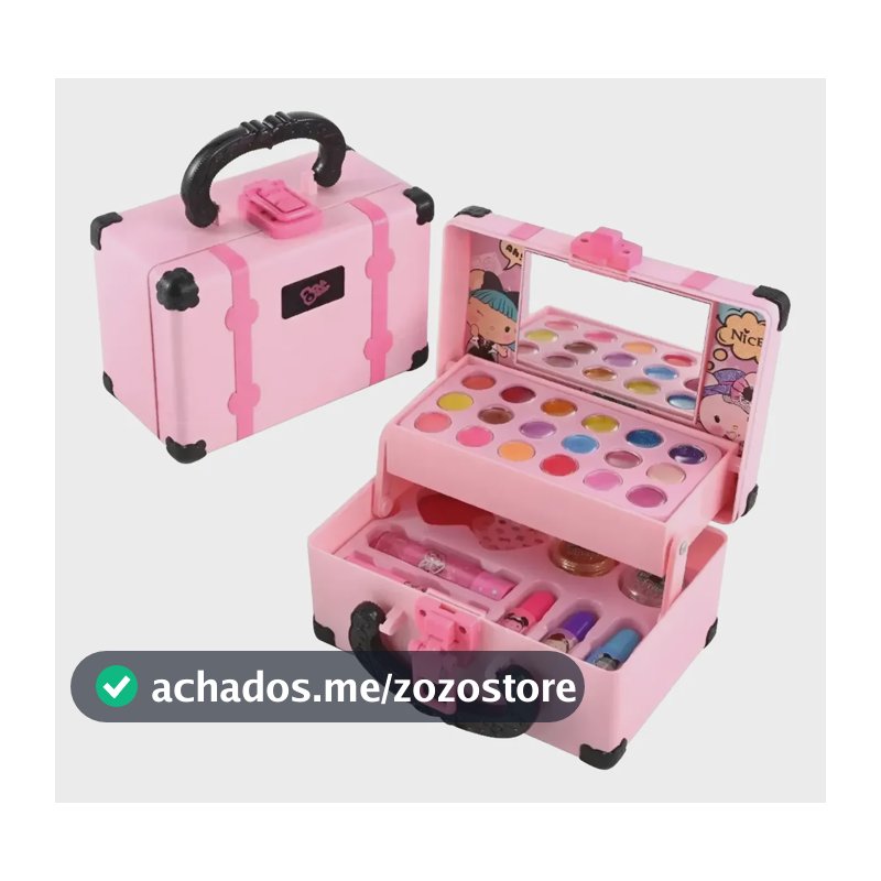 Kit Maleta Maquiagem Infantil Lavável Completa Menina