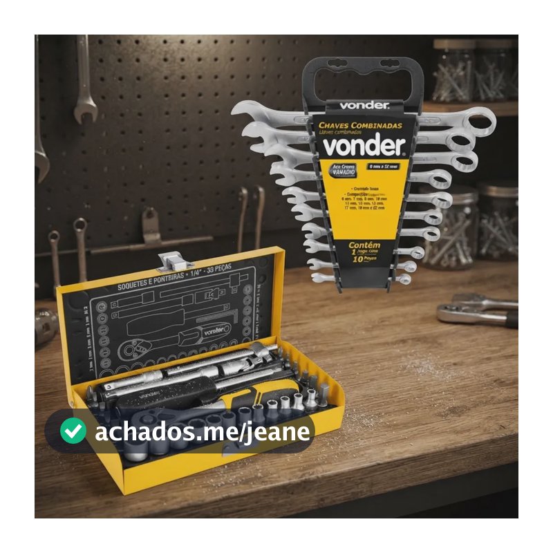 Kit Chave Combinada 6/22mm + Jogo De Soquetes E Ponteiras Vd Prata