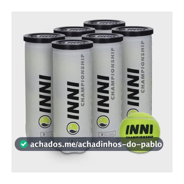 Bola De Tênis Inni Championship - Pack Com 6 Tubos Amarelo