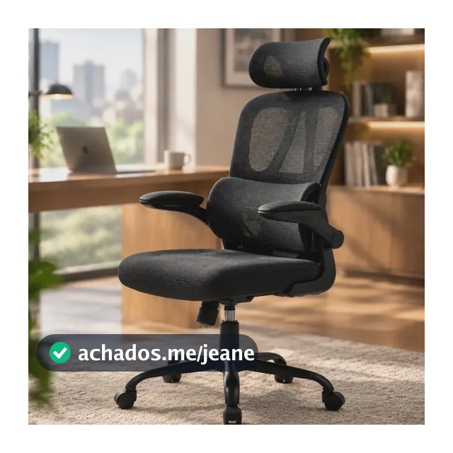 Cadeira Escritório Ergonômica Mesh Suporte Lombar Sitolia Preto Malha