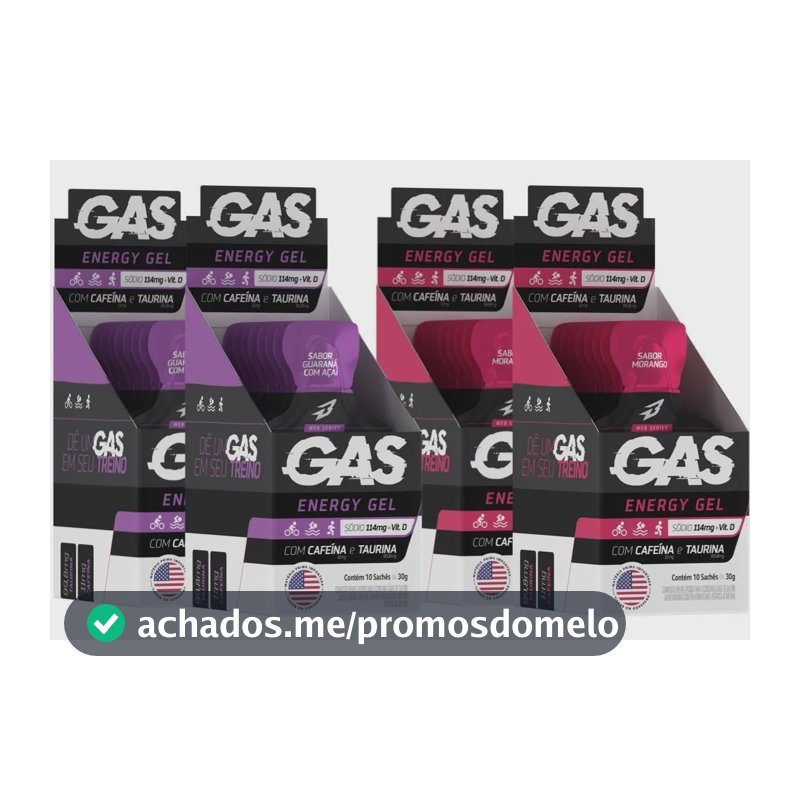 Kit 4x Caixas Gas Gel Energético 40 Sachês Bodyaction Sabor Morango/guarana Com Açai