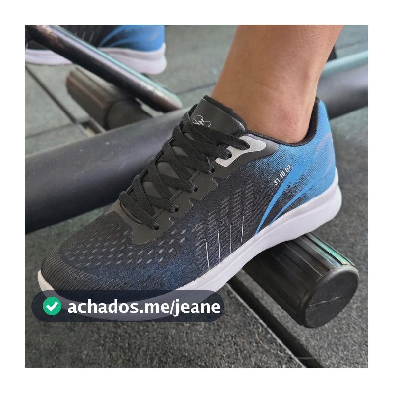Tenis Masculino Esportivo Academia Musculação Leve P Treinar Preto/azul 37