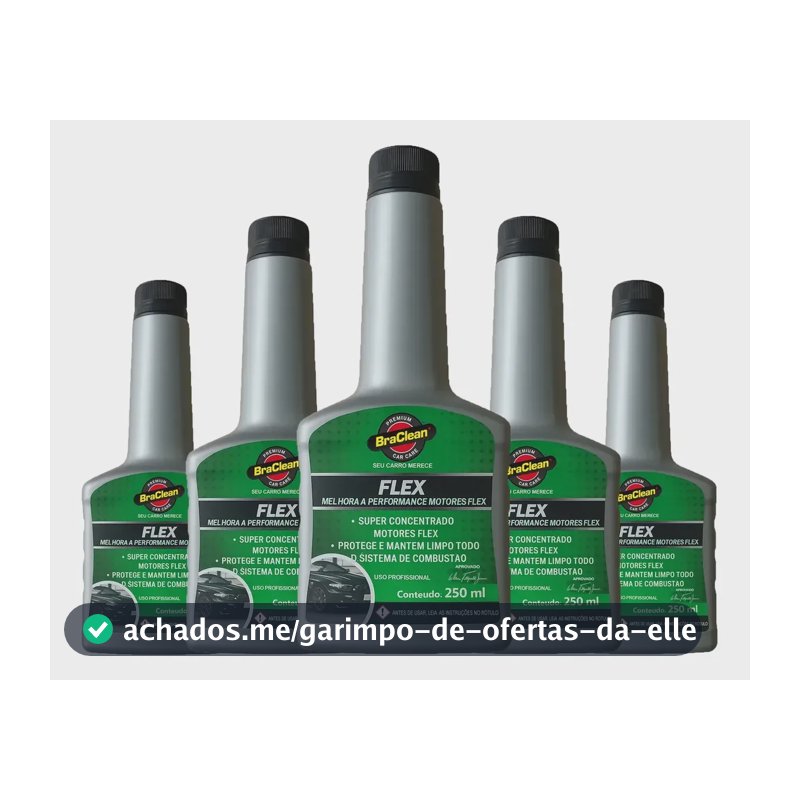 Kit 5 Melhor Aditivo Para Combustível Flex 250ml Premium