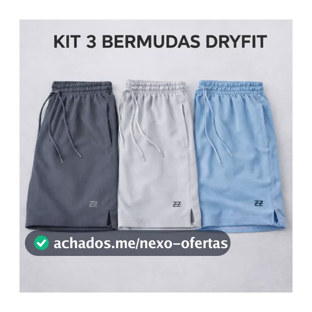 Kit 3 Bermudas Masculinas Dry Fit Academia Shorts Futebol