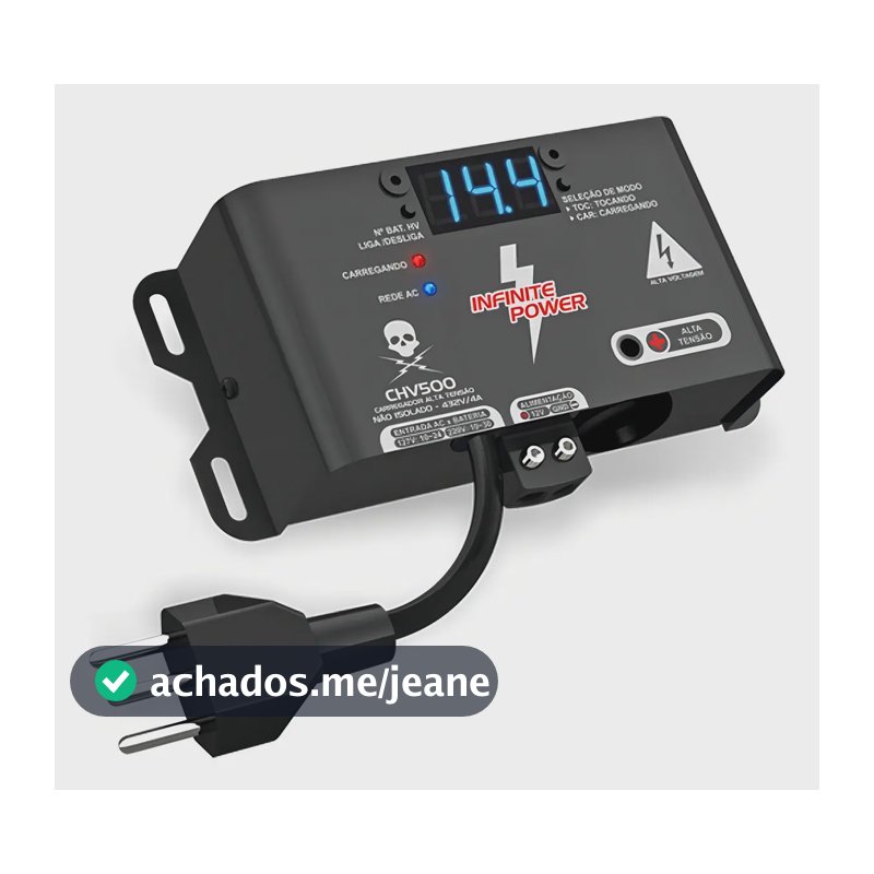 Fonte Carregadora Bivolt Automática Stetsom CHV500 com Display Digital