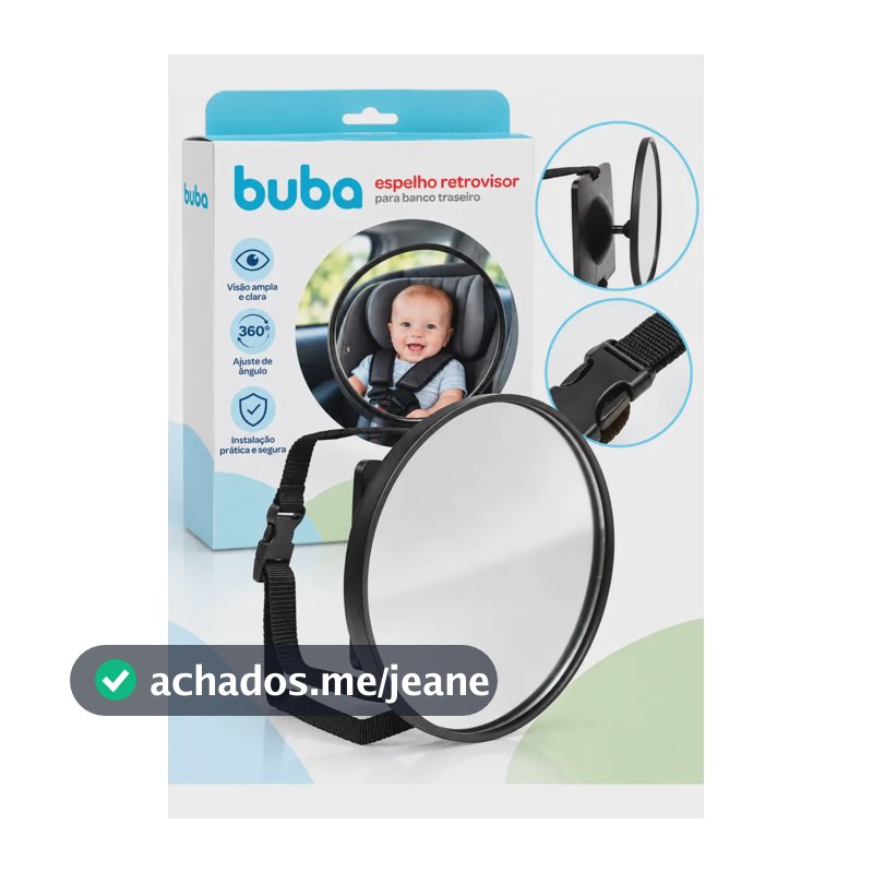 Retrovisor De Bebe Conforto Buba Espelho Interno Redondo