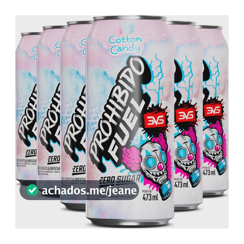 PROHIBIDO FUEL Energy Drink Sabor: Cotton Candy - Pack Com 6 Unidades De 473ml - Fórmula Exclusiva E Inovadora Pré Treino em Lata