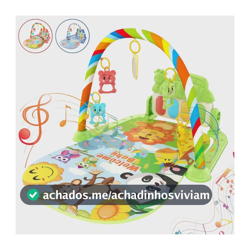 Tapete Infantil De Atividades Piano Musical Com Luz E Som