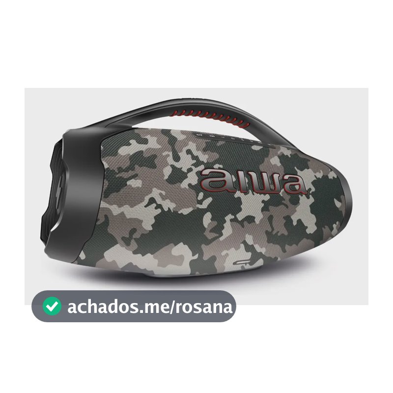 Caixa de Som Boombox Plus AIWA BBS-01-BG 200W Bluetooth 30H IP66 USB Cinza