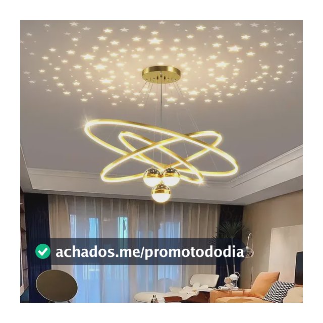 Pendente Luminárias Led Teto Modernas, Lustre Para Sala 60w 127/220v Dourado