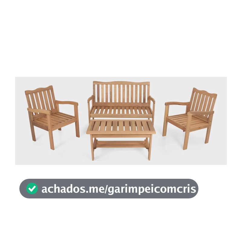 Conjunto Jardim Madeira Eucalipto 4 Peças Yescasa Mesa Centro