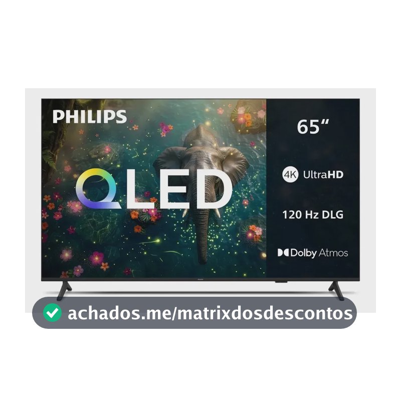 Smart TV Philips 65 polegadas QLED 4K UHD Wi-Fi Bluetooth 120 Hz DLG HDR10+ 65PQG7811/78