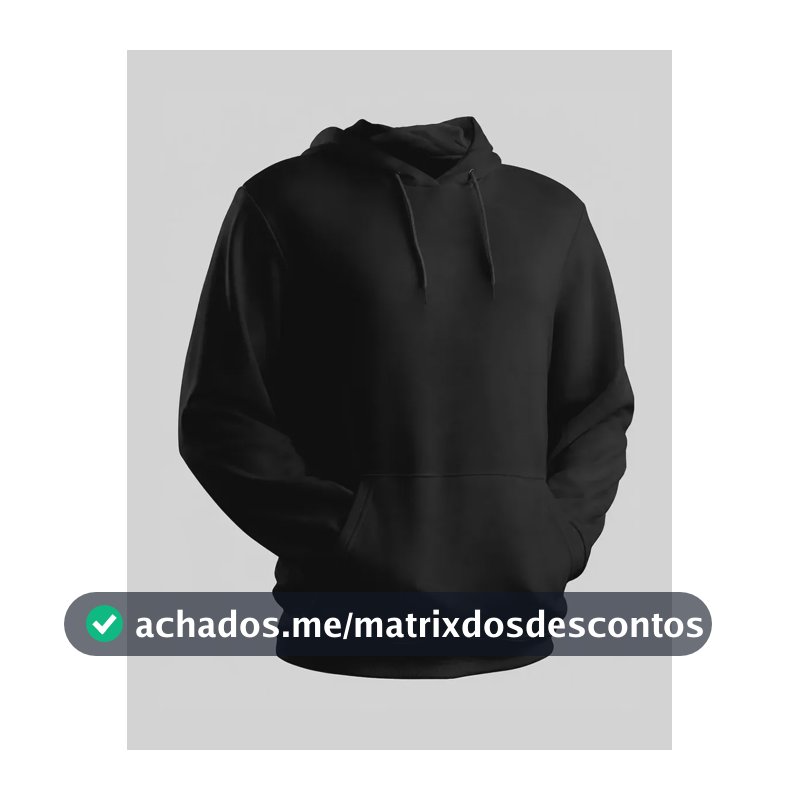 Blusa Moletom Canguru Liso Básico Premium Várias Cores G Preto