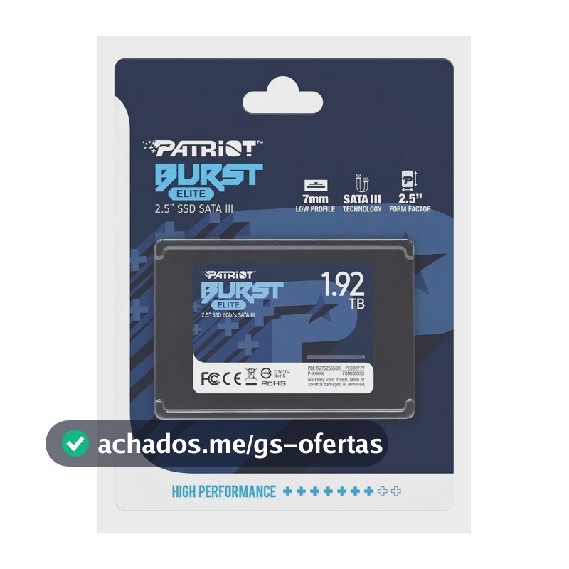 Disco Sólido Interno Patriot Burst Elite 1,92 Tb Sata Iii Pr Cor Preto