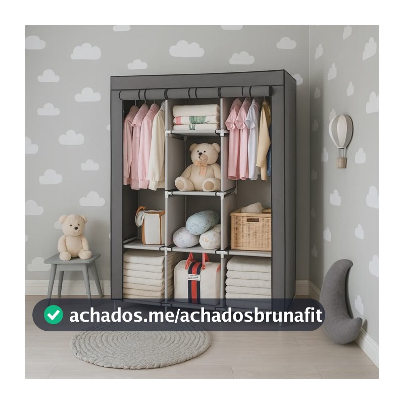 Guarda Roupa Dobrável Multiuso Armário Portátil Organizador Closet Roupeiro E Sapateiro