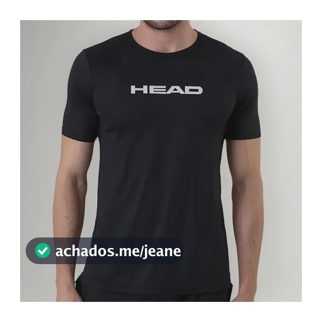 Camiseta Head Ludo Square Centro Preta Tênis E Beach Tennis