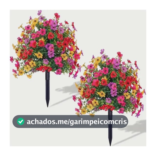 Arranjo De Flores Artificiais Com Estaca Para Jardim 2pcs Multicolor