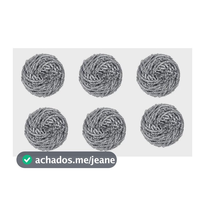 Kit Com 6 Un Esponja De Aço Inox Bucha Tira Sujeira Grossa