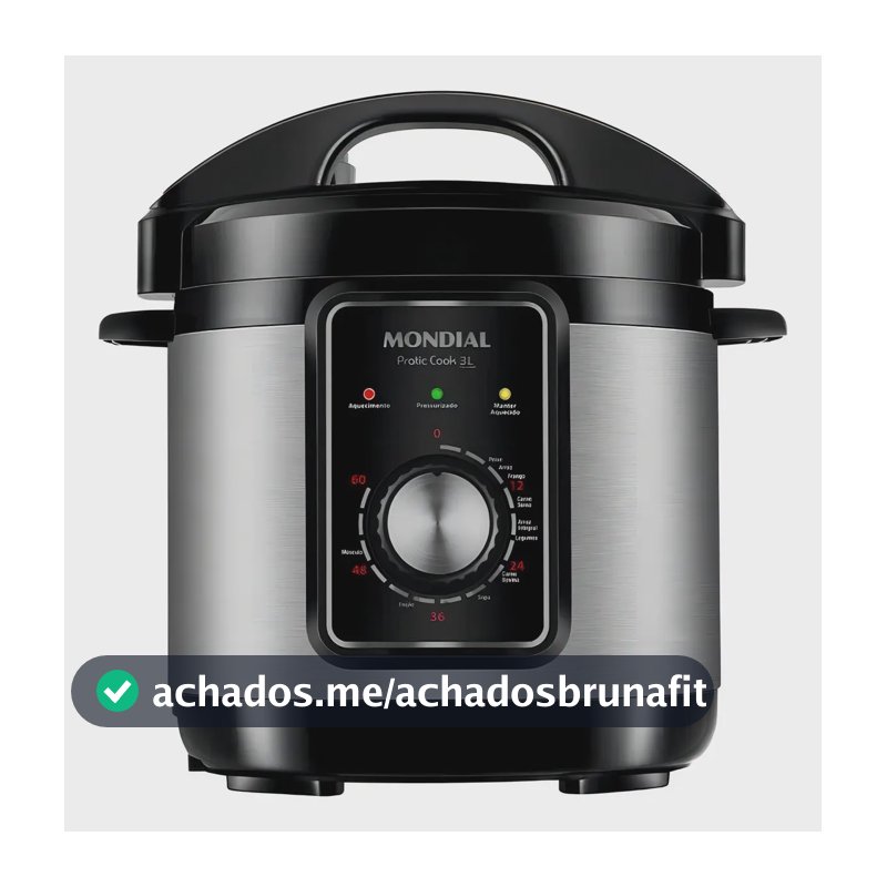 Panela De Pressão Elétrica Pratic Cook Pe-47-3l-i Mondial Frequência 60Hz