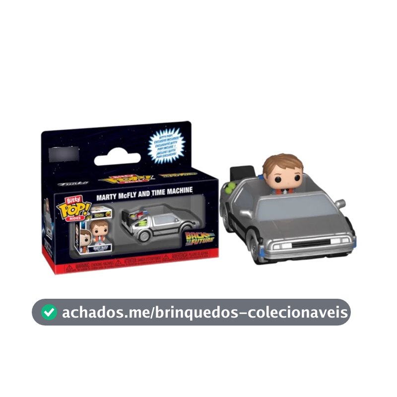 De Volta Ao Futuro Delorean Com Marty Mcfly Funko Bitty Pop