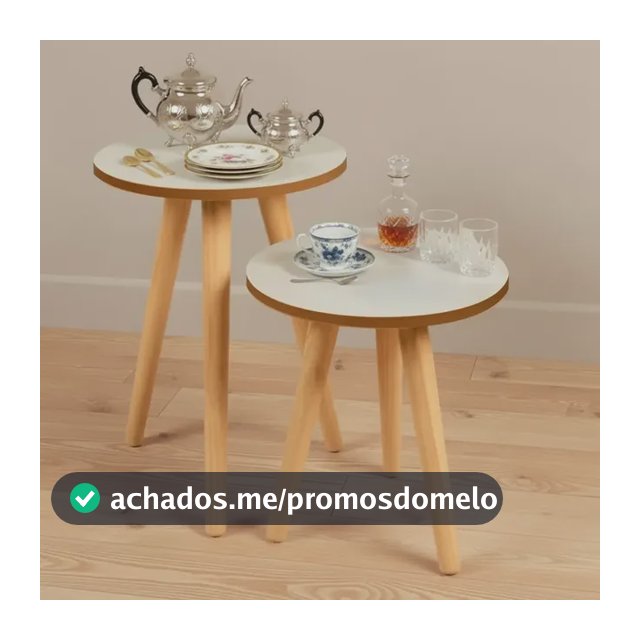 Mesinhas De Canto Lateral Retrô Decora Lar Doce Palito