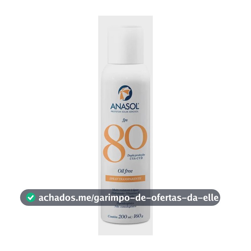 Protetor Solar Anasol Spray Transparente Fps80 200ml