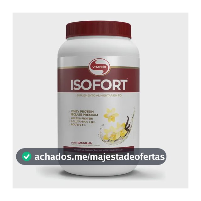 Whey Protein Isolado Isofort Baunilha Pote 900g Vitafor