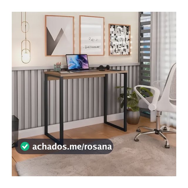 Escrivaninha Industrial Mesa Estudo Aparador Office Aço Mdf