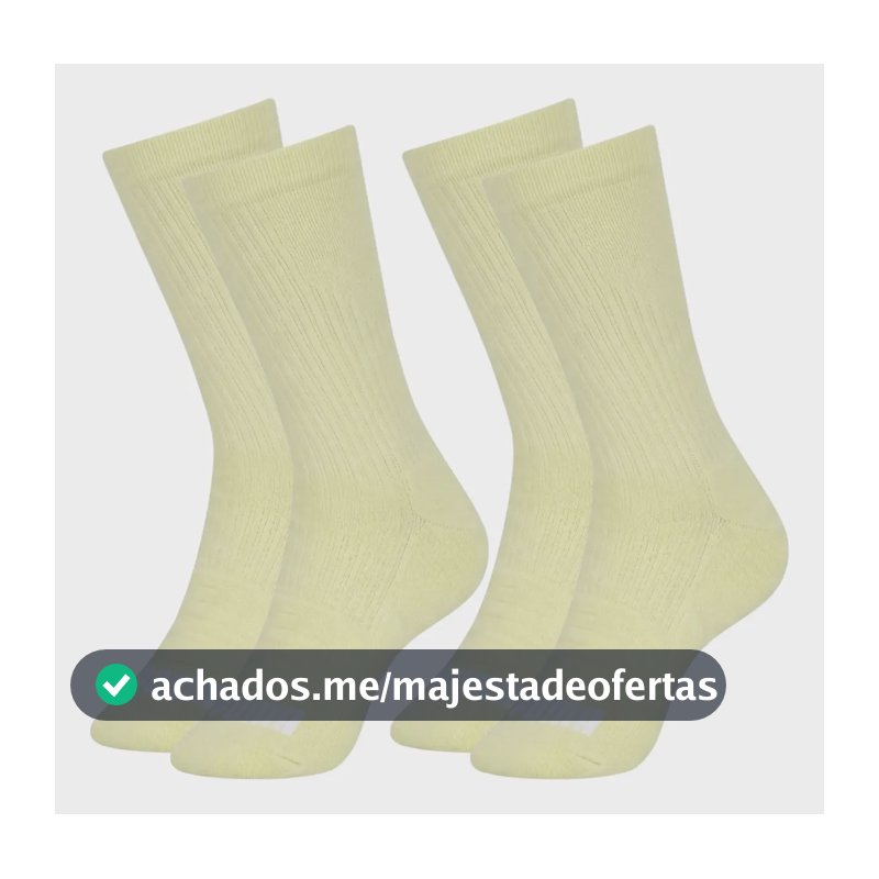 Kit 2 Pares Meia Puma Feminina Corrida Poliamida Esportiva 2 Amarelo Lima 34-39