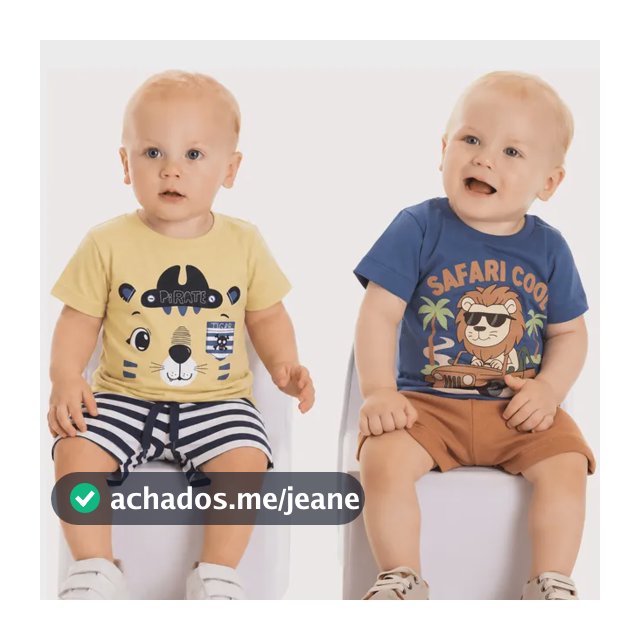 Camiseta Bebê Menino E Bermuda Conjunto Safari Verão Sortido Amarelo/azul Marinho G