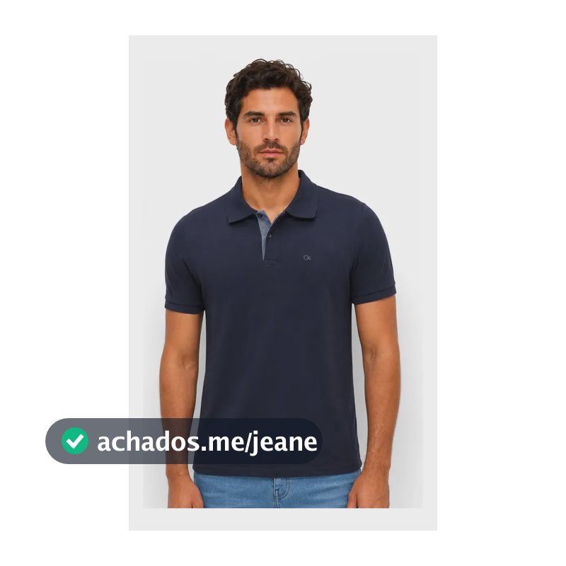 Camisa Polo Ogochi Slim Camiseta Algodão Masculina Original Azul-marinho Liso M