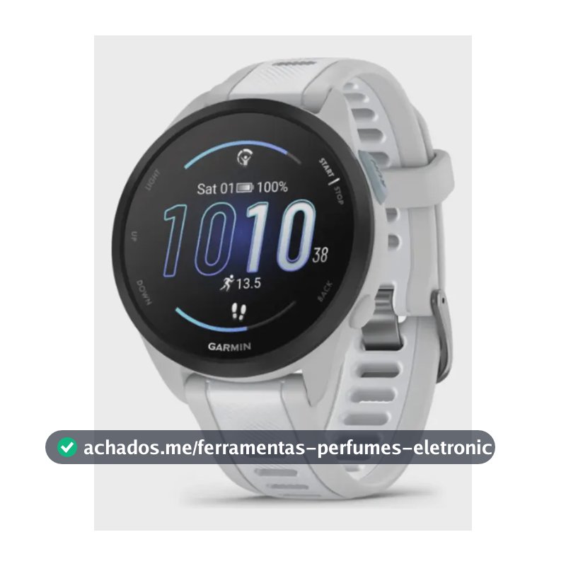 Relógio Garmin Forerunner 165 com Monitor Cardíaco de Pulso e GPS Branco e Cinza
