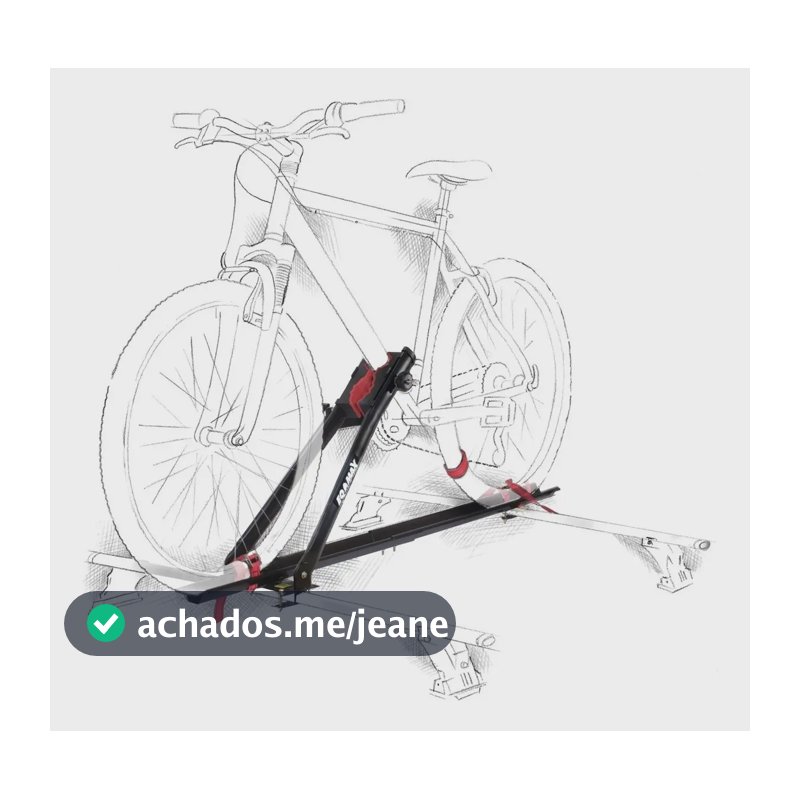 Transportador De Bicicleta De Teto Velox Aço Eqmax Transbike Preto