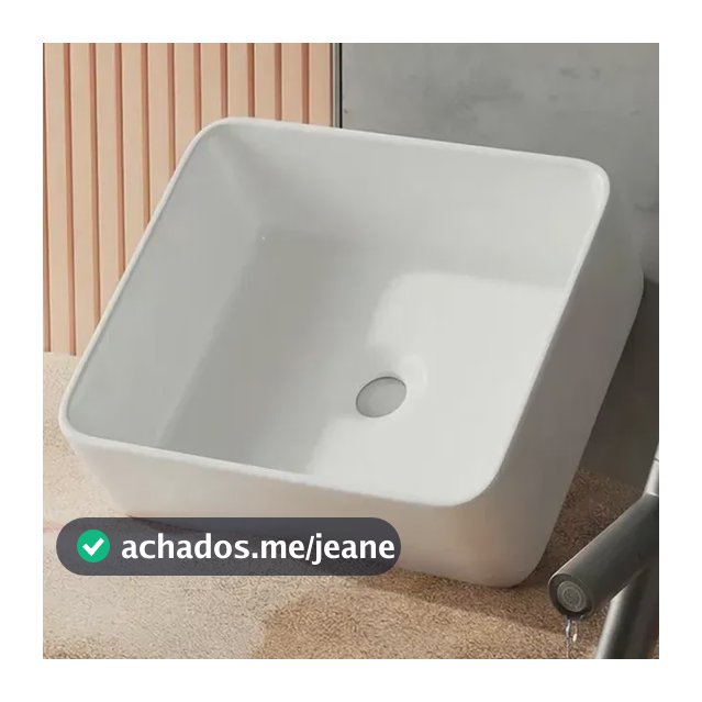 Cuba De Apoio Branca Cerâmica 40x30cm acabamento premium hidrófuga para banheiro moderno Winda