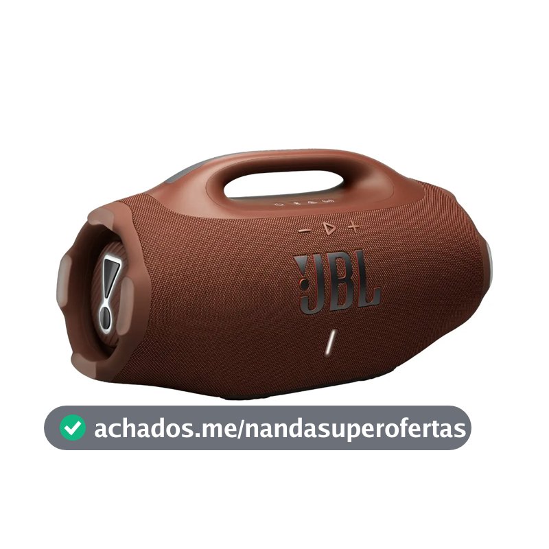 Caixa de Som JBL Boombox 4 Bluetooth Som JBL Pro Com AI Sound Boost Graves Personalizáveis Bateria 34h IP68 Áudio Lossless – Marrom