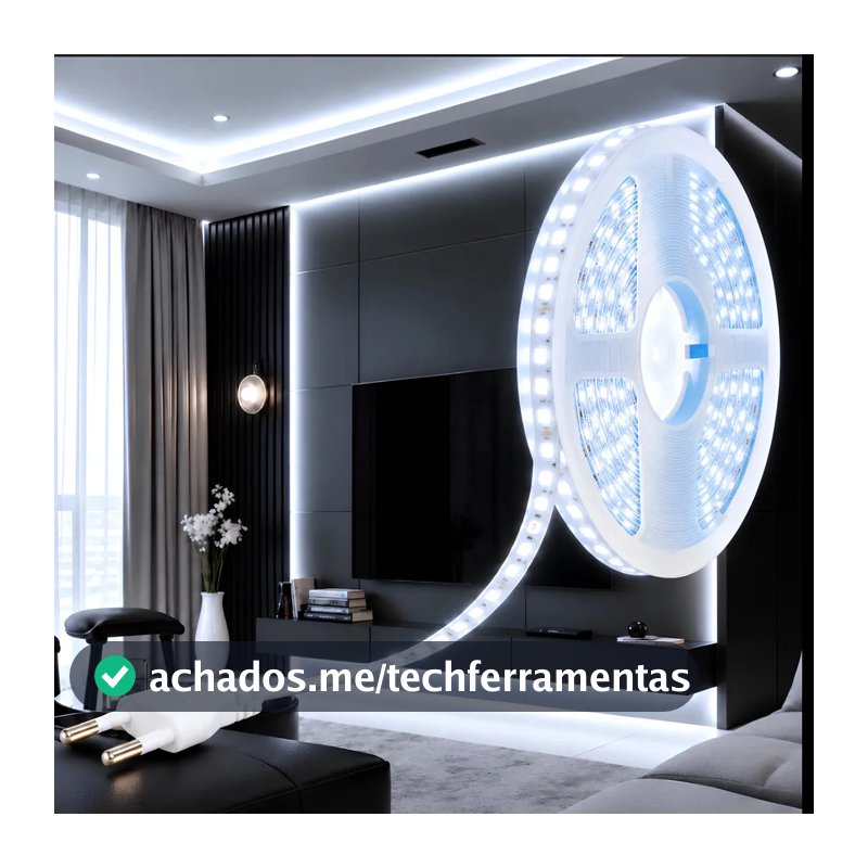 Fita Led 2835 Branco Frio 6500k 10mt-120leds/m Liga Tomada Luz Branco-frio