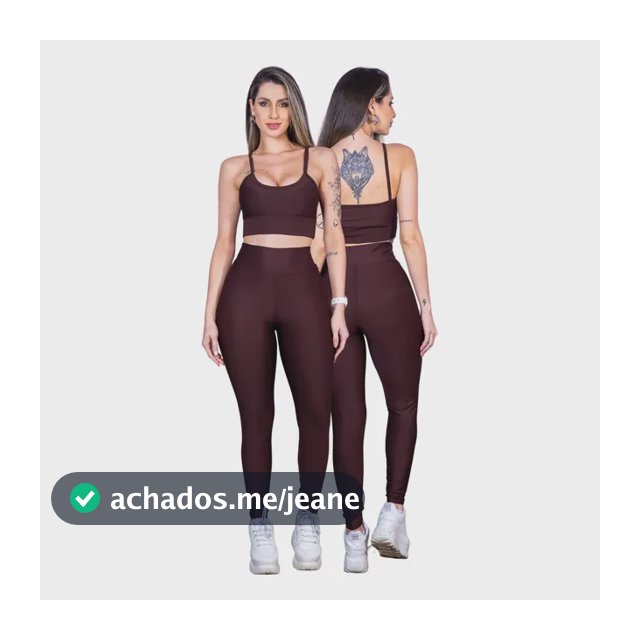 Calça Leg Feminina E Top Alça Conjunto De Academia Fitness