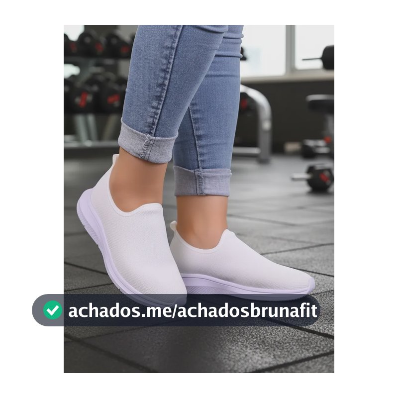 Tênis Feminino Meia S/ Cadarço Slip On Fácil Calçar Academia Branco 39,0 Br