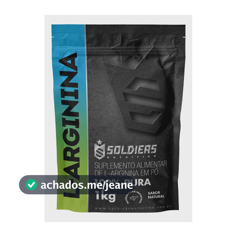 Arginina Em Pó 1kg 100% Pura Soldiers Nutrition Performance e Recuperação Muscular