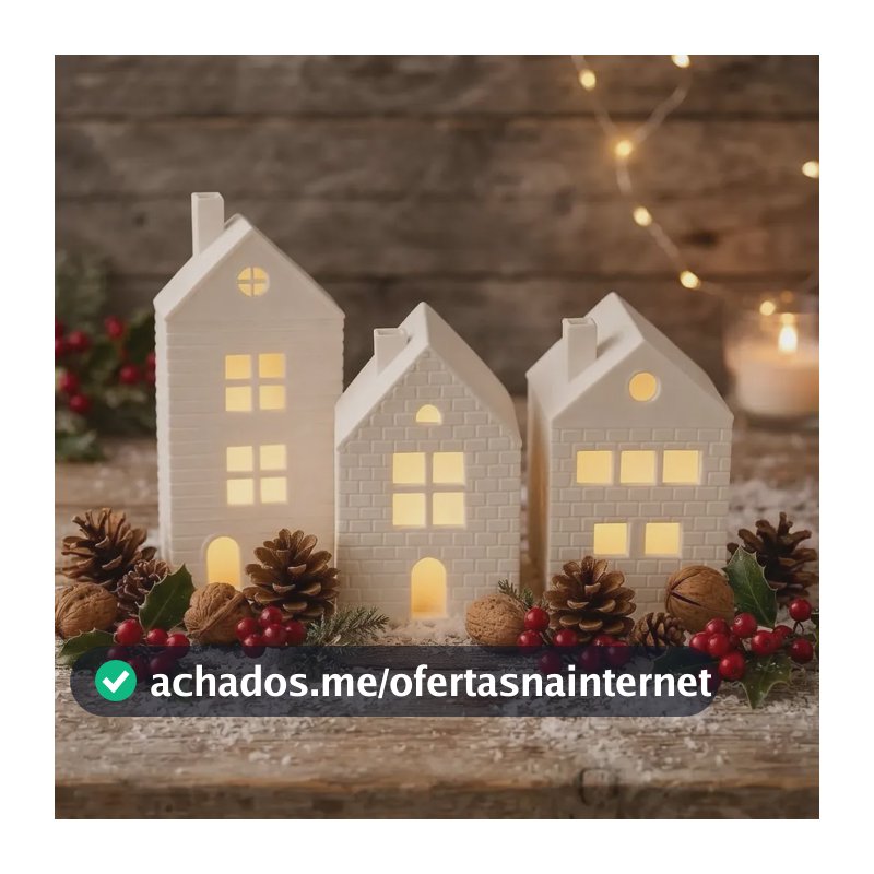 Vila Natalina Com Led Miniatura Decorativa Natal  Presépio
