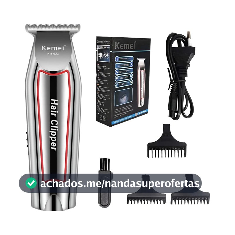 Máquina Acabamento Kemei KM-032 Barba Cabelo Bivolt